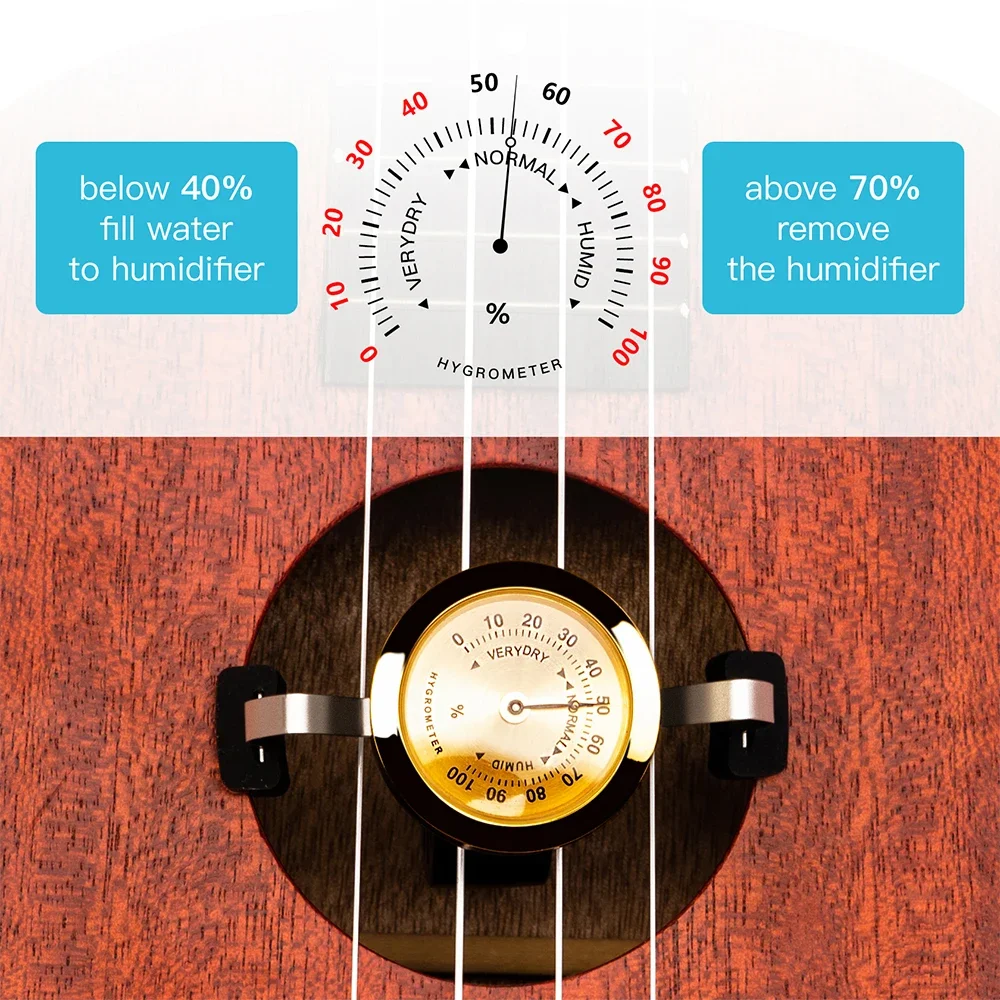 Ukulele Humidifier Silicone Connection Trend Leading Real-time Monitor Humidity Care System Ukulele Parts & Accessories