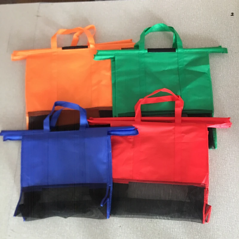 4Pcs/set Shopping Bags Supermarket Cart Storage Bags Reusable Eco-Friendly Product Classification Shopping Bag Insulated Bags