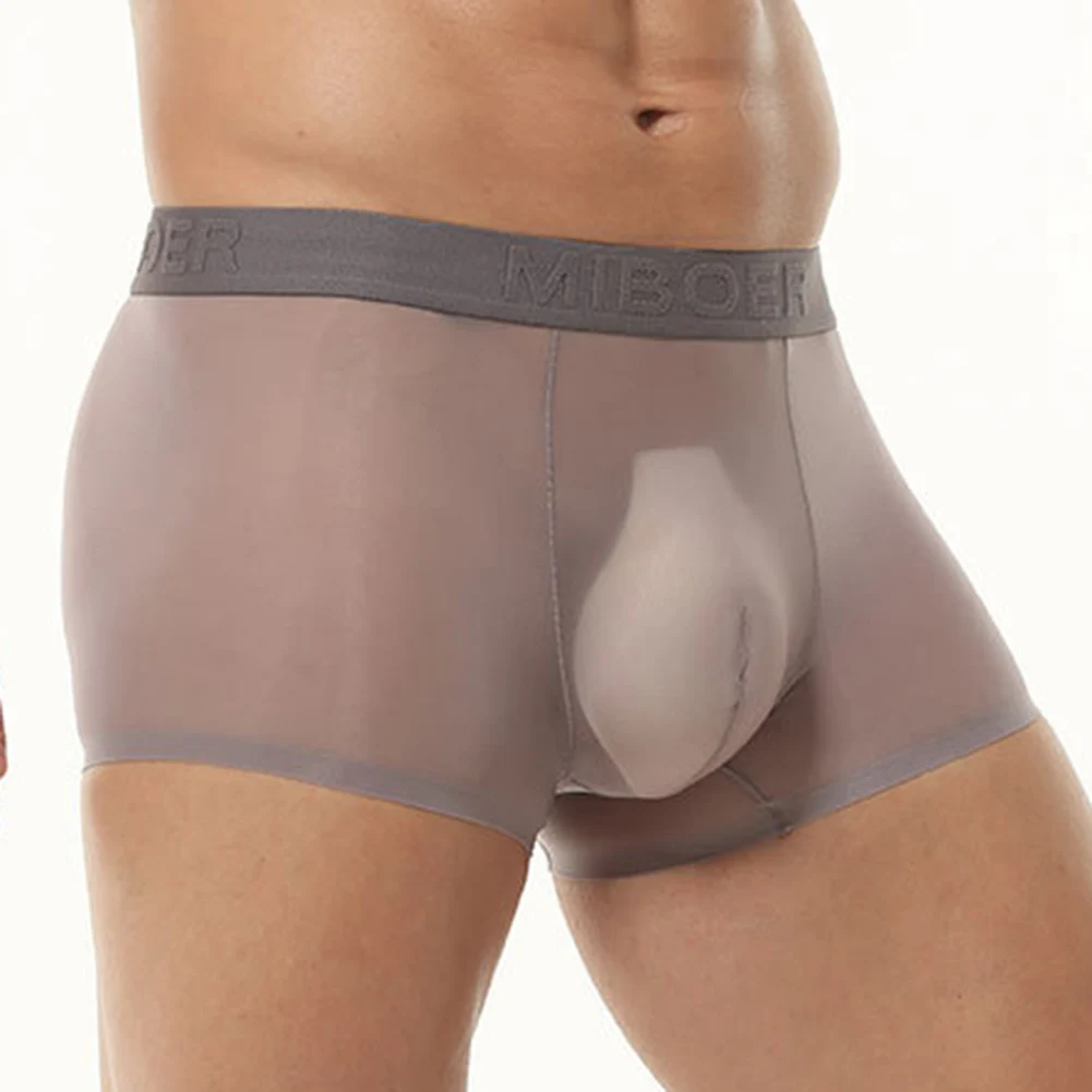 

Black Mens Underwear Breathable Mesh Boxer Briefs Low Waisted Boxers Breathable Mesh Classic Theme Soft Material