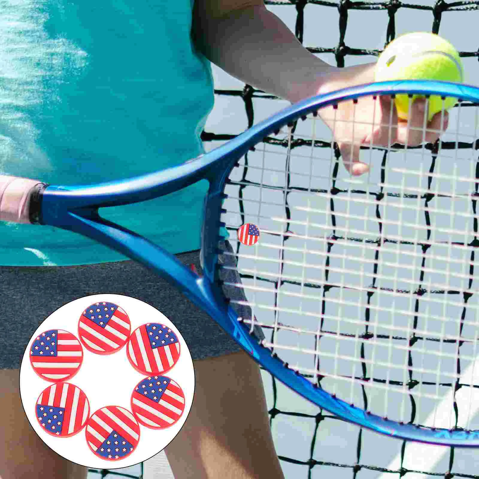 

6 PCS Tennis Absorbers Racquet Dampener Racket Dampeners Kid Flag Vibration Child