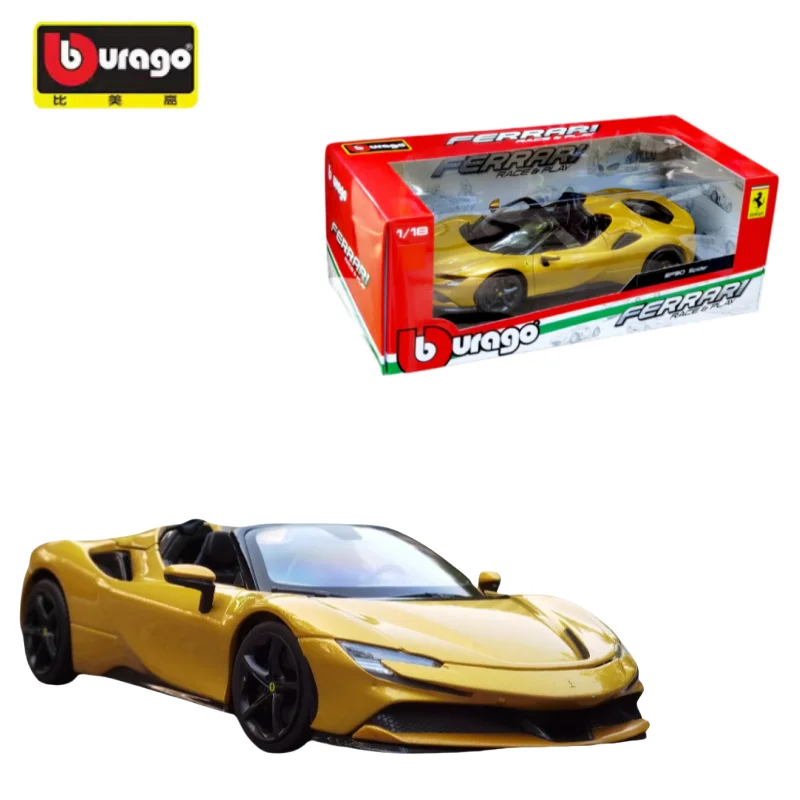 

Bburago 1:18 Ferrari SF90 convertible supercar diecast alloy model, children's collection of decorative toys children's gifts.