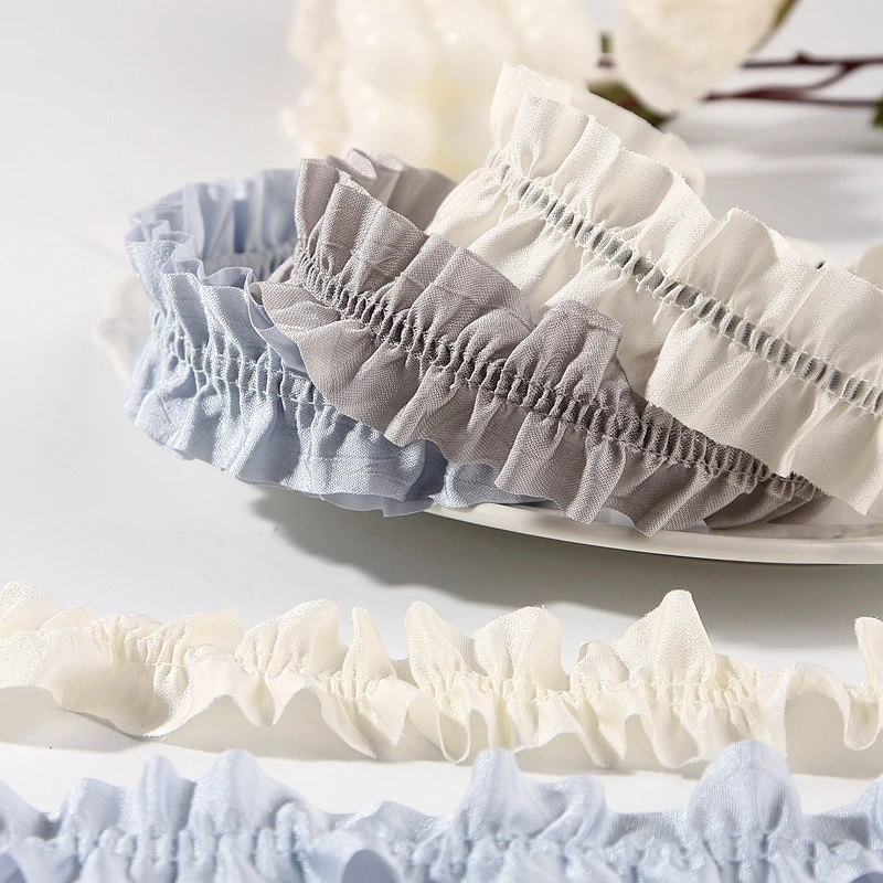 

Double-Sided Pleated Ribbon Elastic Band DIY Hairband Material Bouquet Gift Box Decoration Packaging Tape from Mainland China