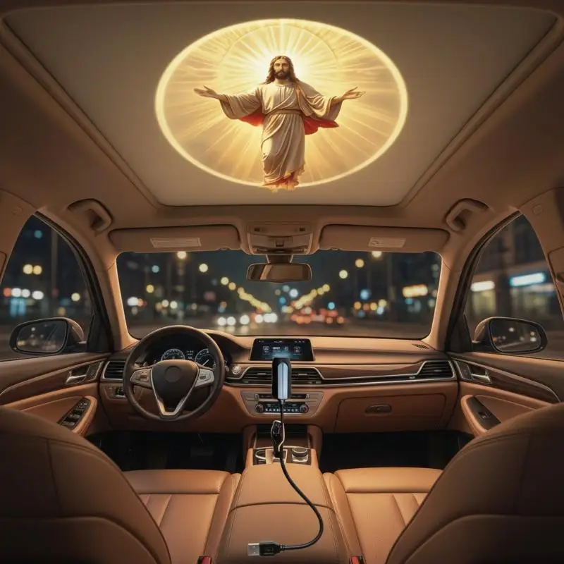 Portable Religious Pattern Projection Lamp USB LED 12 Clear Designs for Easter Christmas Religious Party Home Decor