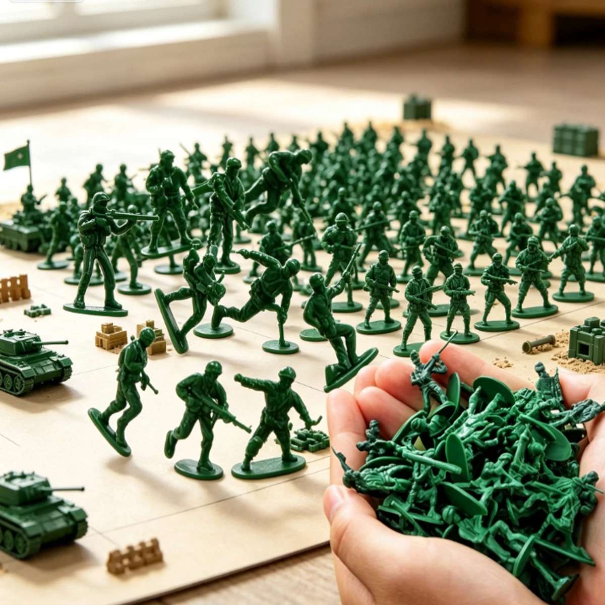 26/52/72Pcs 5cm Green Tactical Soldier Figures, Army Miniatures for Diorama Art, War Game Scene Reenactments ZSY