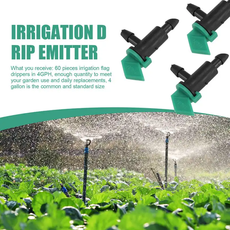 

A21I-60 Pieces 4GPH Removable Drip Sprinkler Irrigation Drip Emitter Garden Flag Irrigation Dripper, For Trees And Shrubs