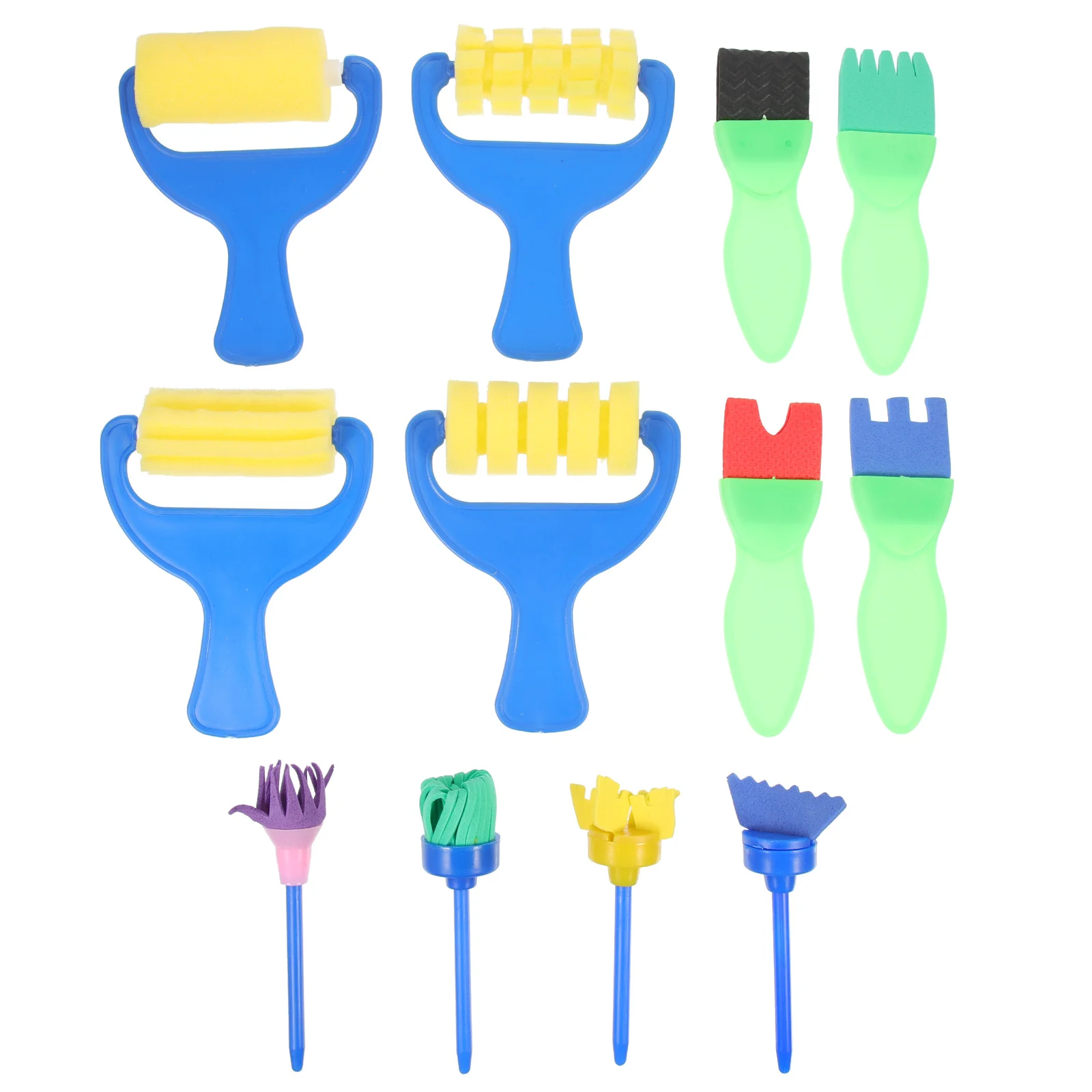 

1Set Painting Tools Kids Sponge Roller Brushes Set for Creative Drawing DIY Kids Painting Set Paint Brush