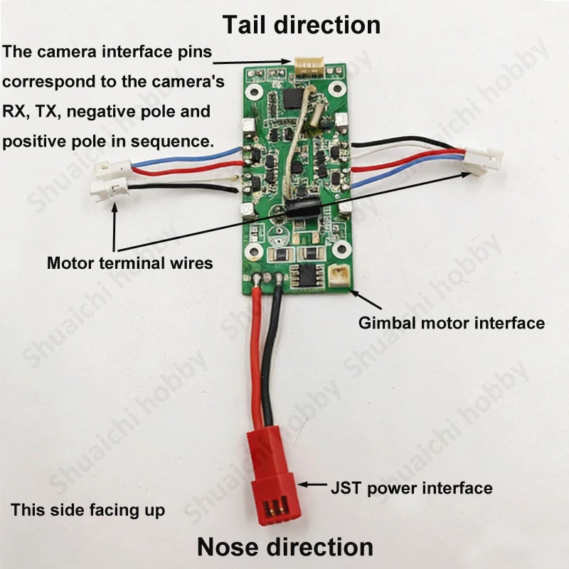 1Set 7.4V Receiver/Circuit Board Remote Controller Kit 8520 Motor 66mm Propeller DIY Handmade Accessories for RC Drone/Quadrotor