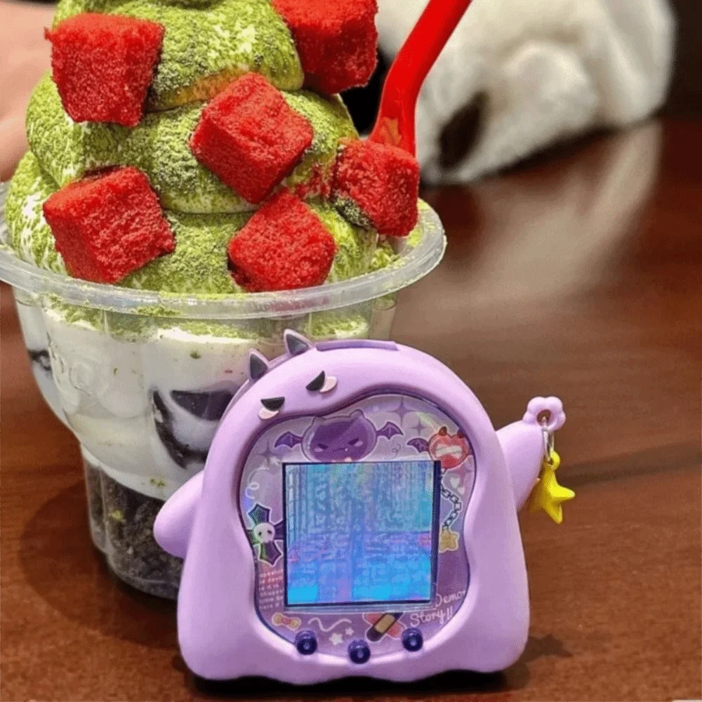 Silicone Games Console Protective Case Ultra-Thin Non-Slip Cartoon Protective Cover Fall Resistant Glow Devil for Tamagotchi UNI