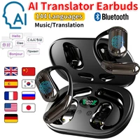 Auriculares de traducción 3 en 1, 144 idiomas, traductor en tiempo Real, reducción de ruido, impermeables, traductor AI de negocios