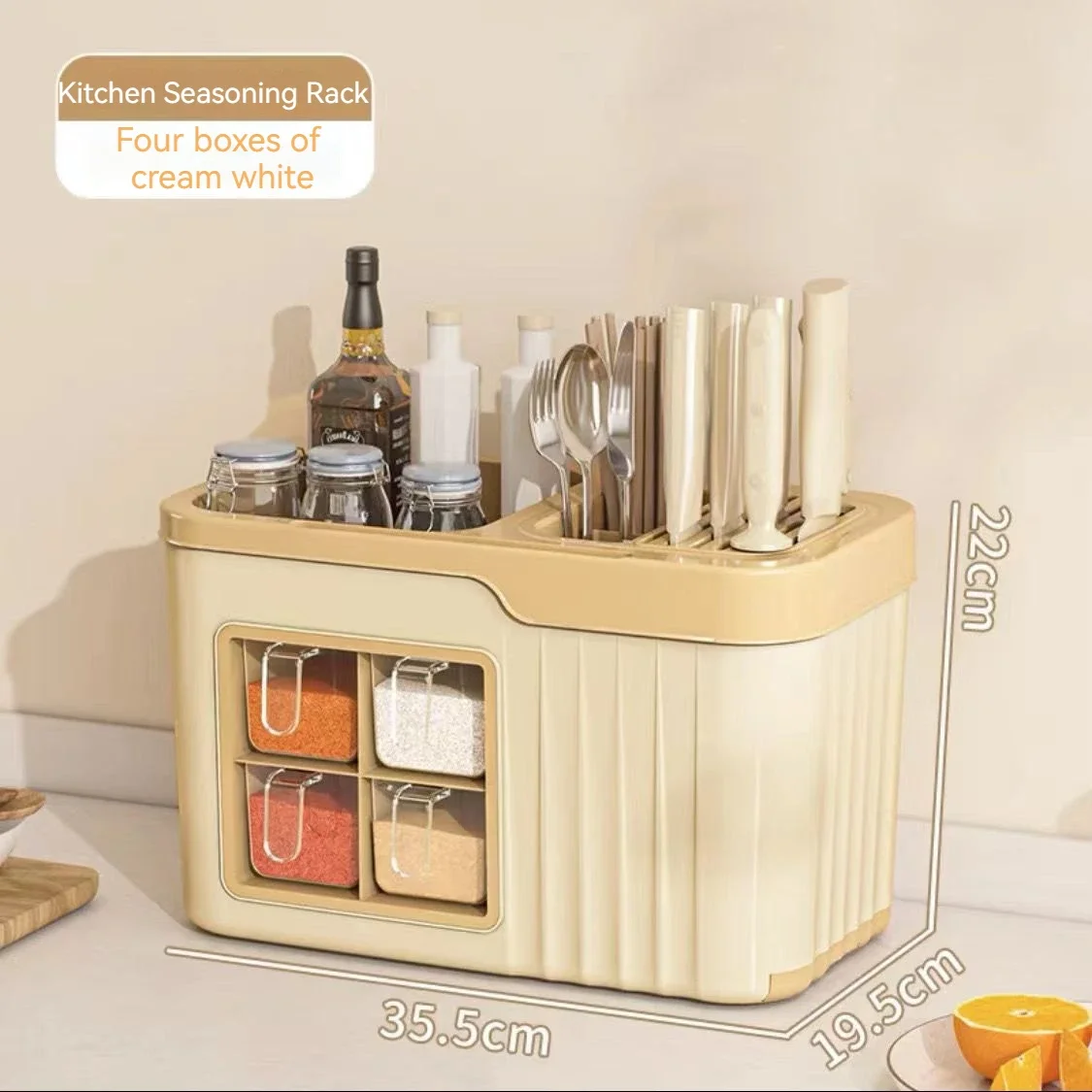 Kitchen Seasoning Storage Rack Plastic Floor Seasoning Storage Rack Multifunctional Knife Sauce Sorting Storage Rack