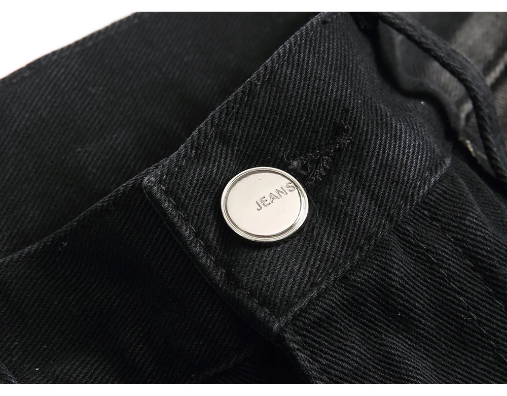 Herren-Jeans mit Sakura-Stickerei, Streetwear, Boot-Cut-Hose, ausgestellter Saum, ausgestellte Hose mit Rissen und Kirschblüten-Design – Detail 6