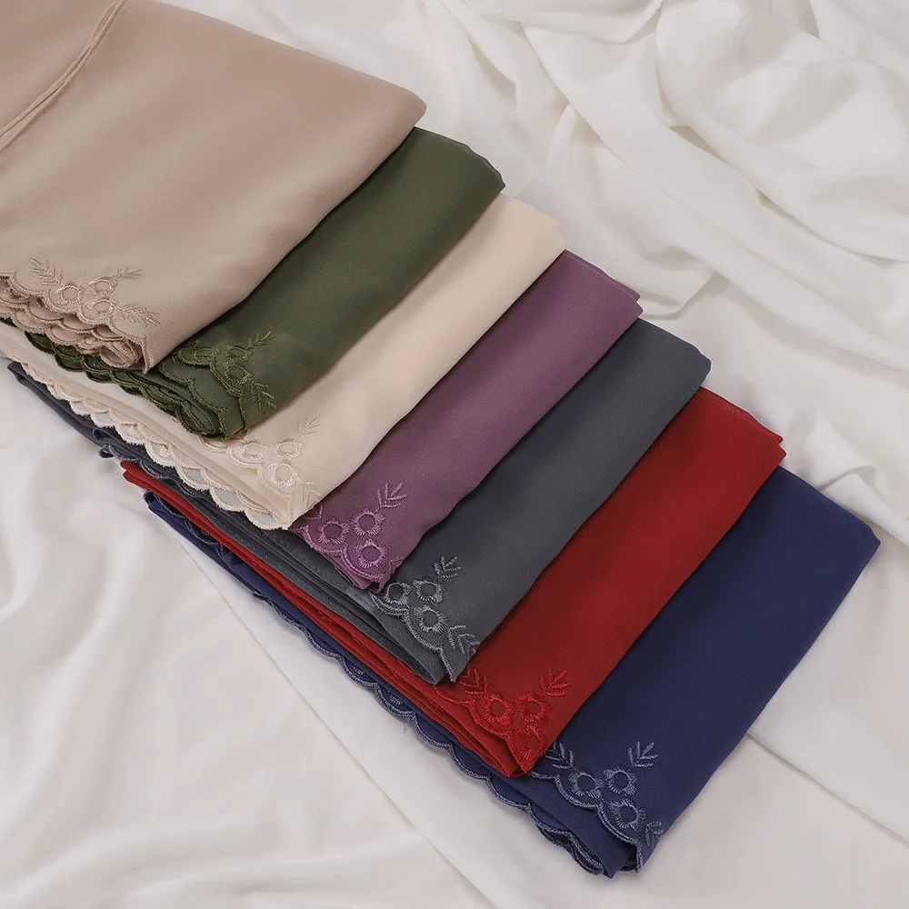 

Новый длинный шарф премиум-качества, женский мусульманский хиджаб, шаль с вышивкой, шарфы, банданы, повязка на голову, Bufanda, платок, Turbante Mujer