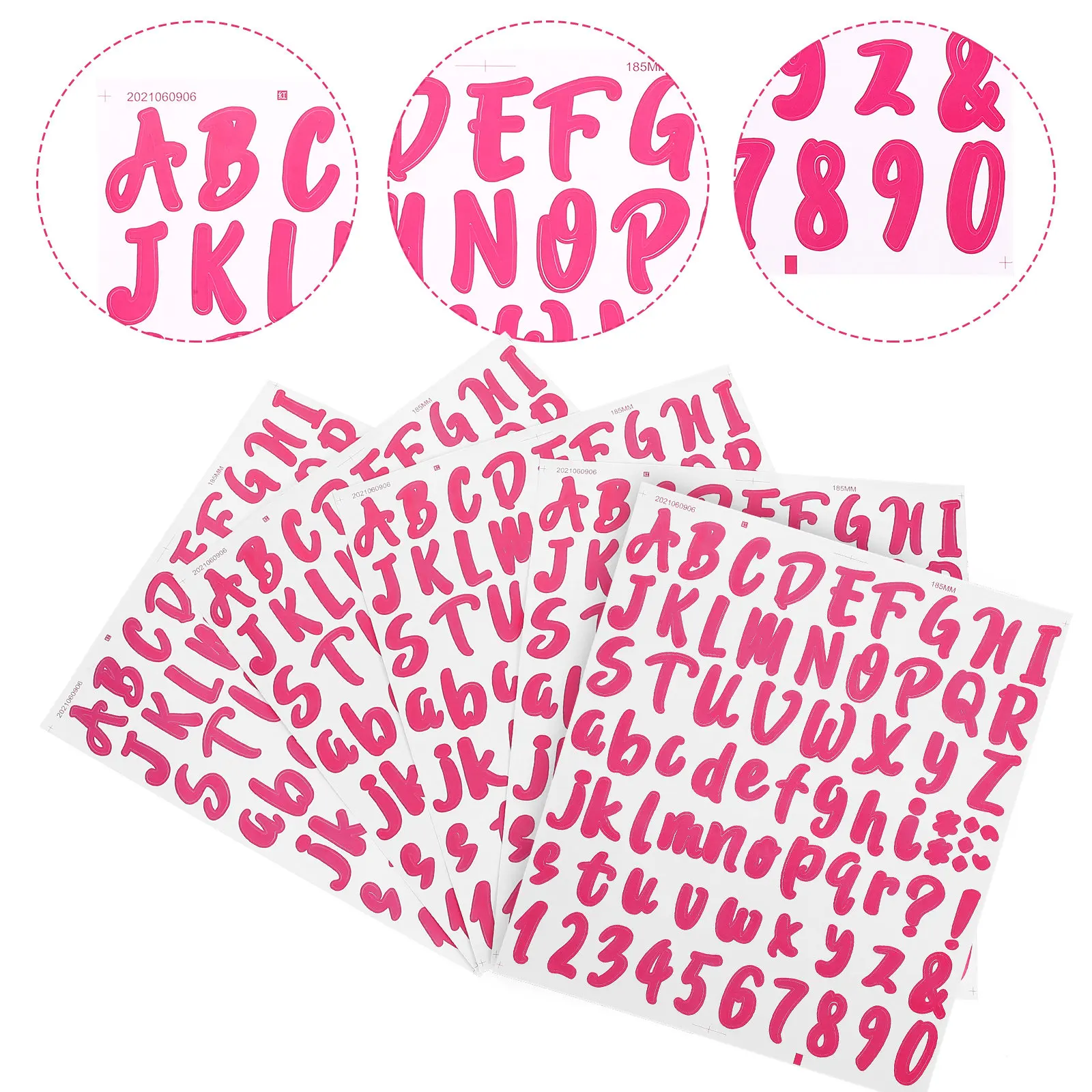 

5 Sheets DIY Letter Stickers PVC Alphabet Decals Self-Adhesive Removable for Mailbox Exterior Porch Pillars Water Bottles