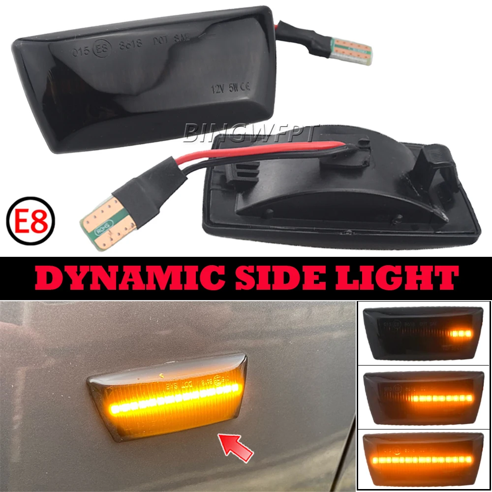 2pcs Dynamic Side Indicator LED Repeater Turn Signal Marker Light Lamp For Opel Adam Astra H GTC VXR Corsa D For Holden Barina