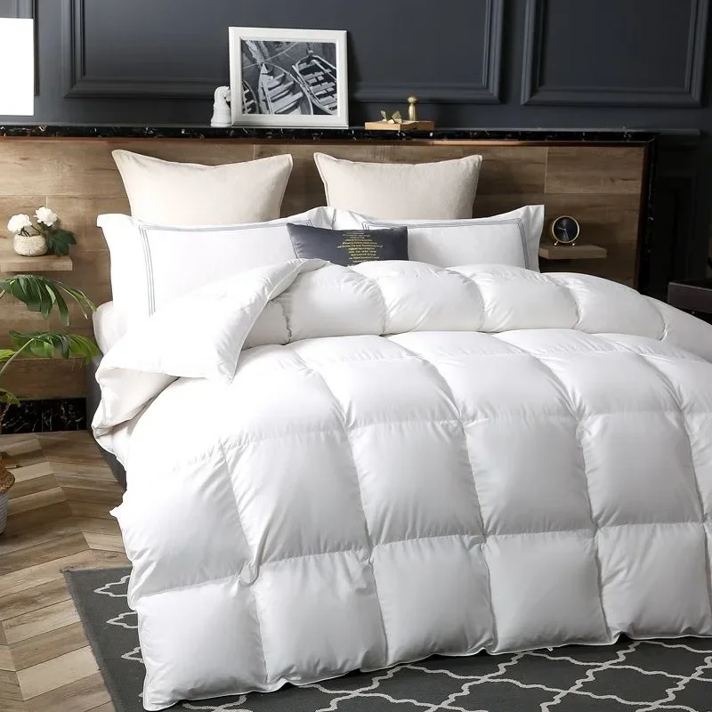 

95% Goose Down Comforter Warm Thicken Duvet 100% Cotton Face Filling Fiber Down Quilts 240*220cm Home Sleeping White Duvet 1pc