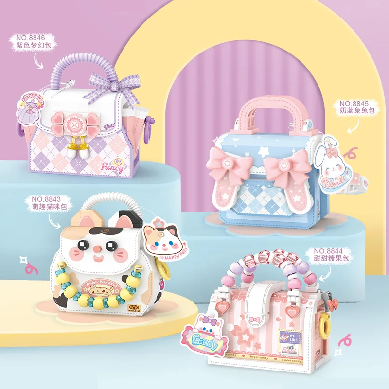 Microparticle building blocks Mini Street View Takoyaki Coffee Shop Fruit pie pair cute bag series for children Christmas gifts