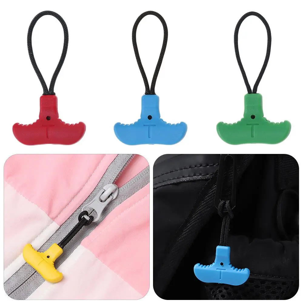 5Pcs Practical Clothing Tent Backpack Zipper Pull Fixer T-shaped Zipper Puller Replacement