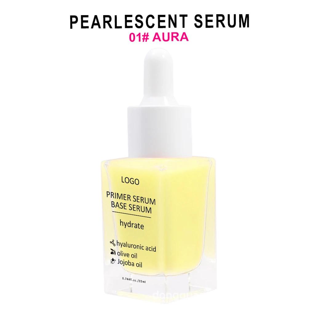 22 مللي برايمر للوجه بعلامة خاصة بشعار مخصص جوهر الوجه بيرليسسينت برايمر كريم مرطب مكياج يدوم طويلاً بالجملة