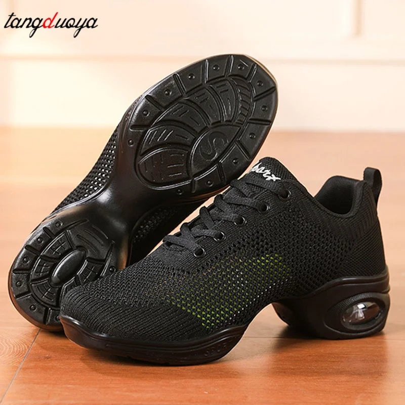 New Soft Outsole Breath Dance Shoes Women Sports Feature Dance Sneakers Jazz Hip Hop Shoes Woman Dancing Shoes Ladies Sneakers view 2