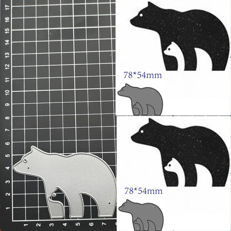 Animal Bear Cutting Dies Cut Stencils Card Paper Craft DIY Template Metal Cutting Dies Album Embossing Scrapbooking