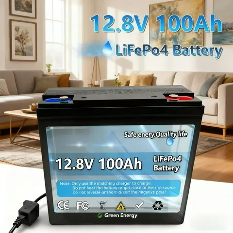 Nuova batteria LiFePO4 da 12 V 100 Ah incorporata in 100 A BMS Sostituzione perfetta per piombo acido per camper, sistema solare 6000+ cicli