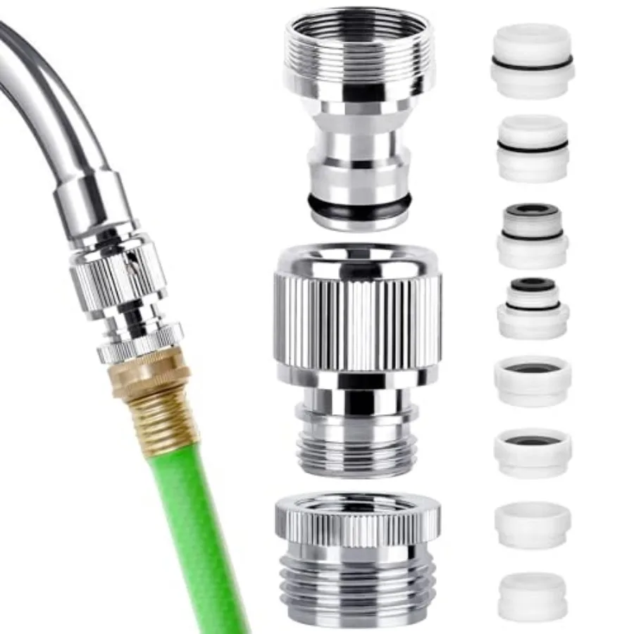 

Faucet Quick Adapter Connector with Aerator, Sink Faucet to Shower Hose/Garden Hose/Washing machine hose with Multi-Interface C