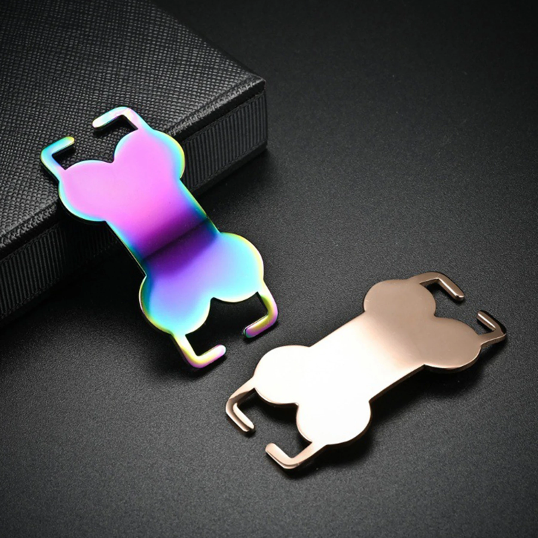 5pcs Mirror Stainless Steel Bone Shaped Blank Dog Tag for Small Medium Large Pet Cat DogAnti-lost Collar Jewelry Accessories