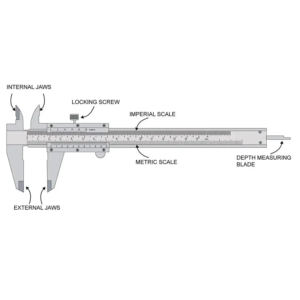 0-150mm Stainless Steel Vernier Caliper Locking Screw Vernier Caliper Stainless Steel Inside Outside Depth Step Micrometer