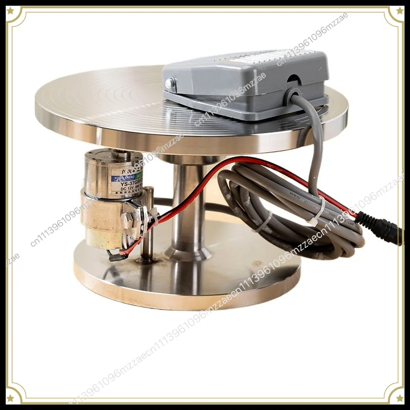 Ceramic Turntable Stainless Steel Electric Turntable Hoop Painting Gold Tracing Line Special Rotary Table Automatic Hole