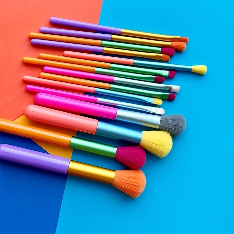 15 stuks make-up kwasten professionele poeder foundation oogschaduw mengborstels kleurrijke make-up kwastenset blozen borstel cadeau