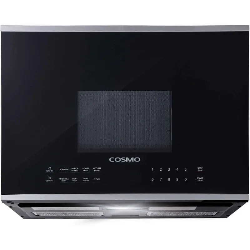 COSMO COS-2413ORM1SS Over the Range Microwave Oven with Vent Fan, 1.34 cu. ft. Capacity, 1000W, 24 inch, Black / Stainless Steel