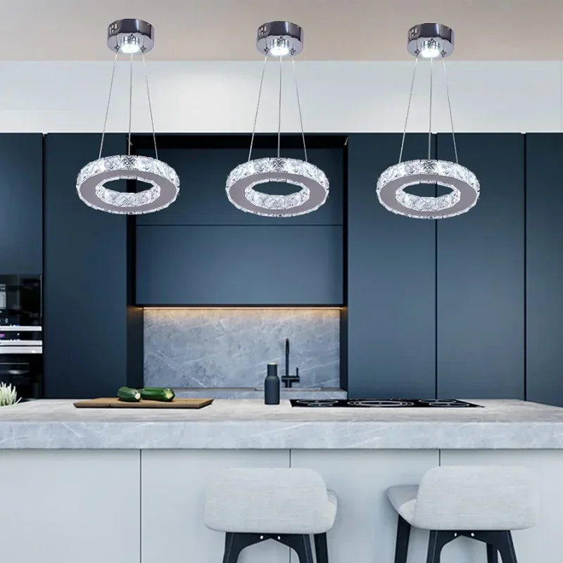 Modern Crystal LED  Chandelier  Lamp / Lighting Fixture  Circle Light Diameter 200mm Pendant