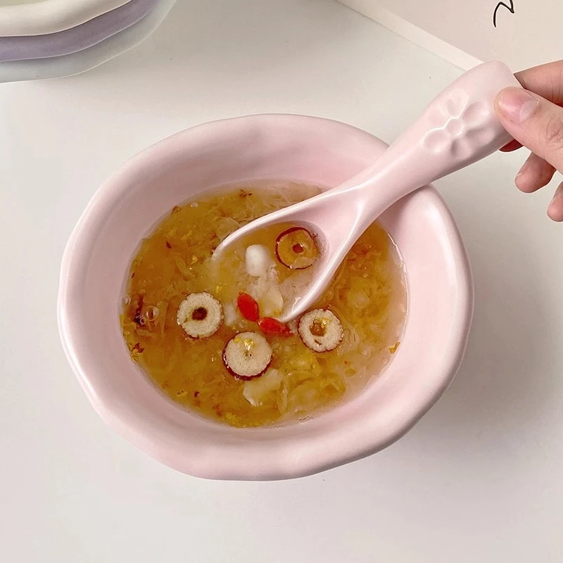 

Candy Colored Ceramic Desserts Cute Style Household Breakfast Bowls