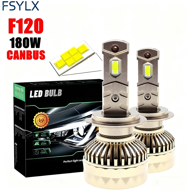 

180W 15000LM F120 H7 H4 H11 9005 9006 9012 Canbus LED Headlight Para Auto H11 Led Headlight Bulb for Car Luces Led Auto H7
