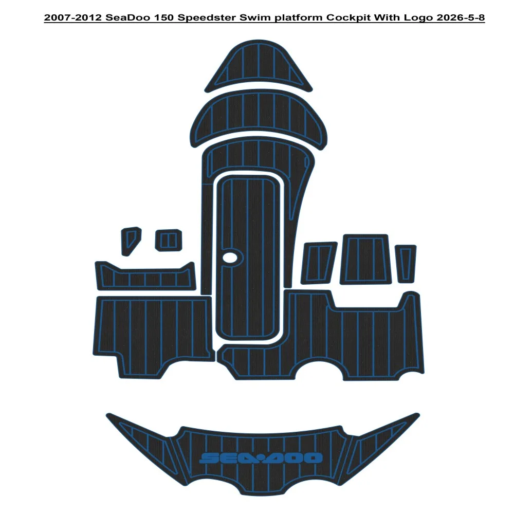 

2007-2012 SeaDoo 150 Speedster Swim platform Cockpit Pad Boat EVA Foam Faux Teak Deck Floor Mat SeaDek Style Self Adhesive