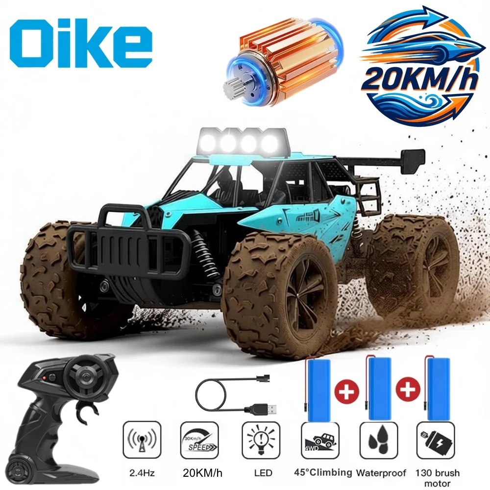 

Oike Remote Control Car All Terrain 2.4G Radio 20KM/H High Speed Fast RC Truck Monster Off-road Climbing Vehicle Toy Gift Kids