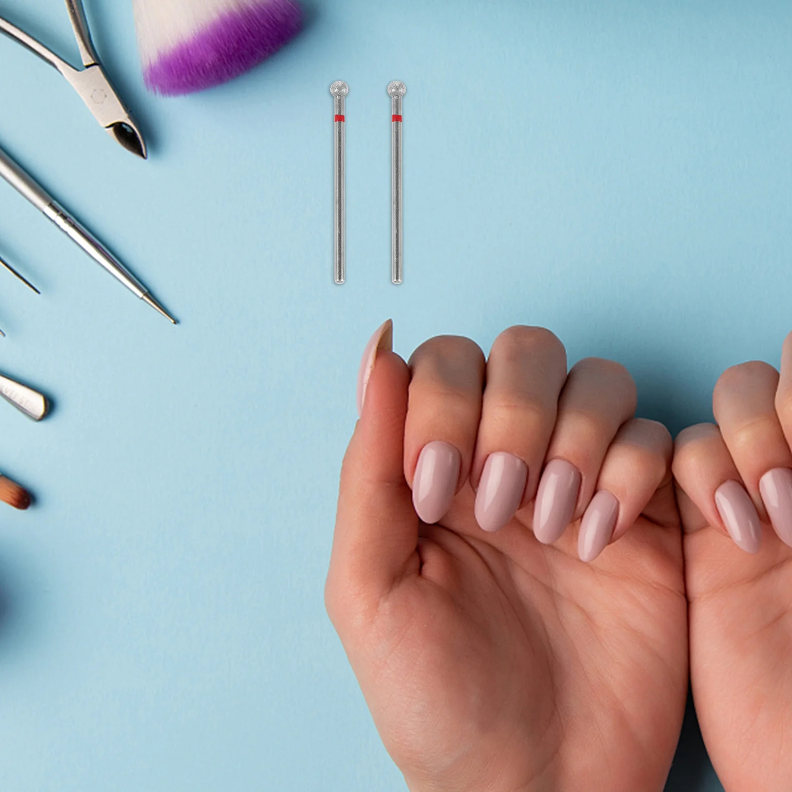 Zestaw 6 szt. frezów do paznokci o drobnej ziarnistości, główka kulista, do usuwania skórek, polerowania, powlekane diamentami, profesjonalne narzędzie do manicure