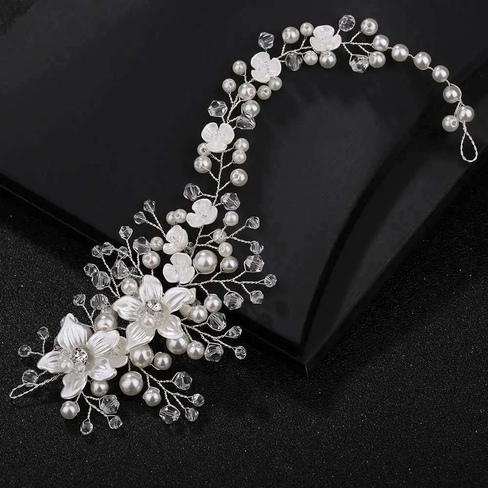 Trendy Bridal Tiara Handmade Hair Ornament Crystal Headband Golden Flowers Leave Tiara Jewelry Rhinestone Hair Band