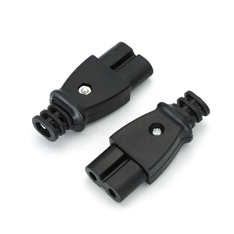 1 Pair C8 Male Power Socket C7 Female Plug Power Outlet Embedded Electric Connector AC 2.5A 250V 8-Shaped Plug Socket