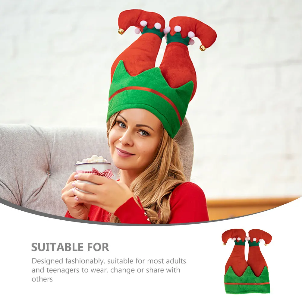 

Christmas Hat Adult Elf Shaped Novelty Party Photo Prop Cute Santa Decoration Xmas Supplies Festival Headwear Lightweight Red