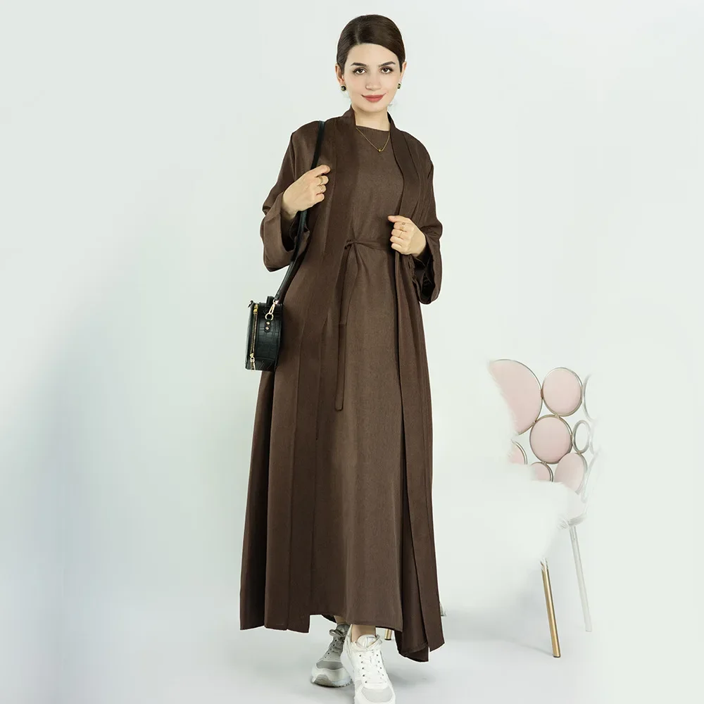 Modest Open Abaya Dubai Kaftan Frauen Muslimischen Lange Kimono Kleid Strickjacke Kebaya Türkei Kaftan Marocain Femme Robe Islam Jalabiya