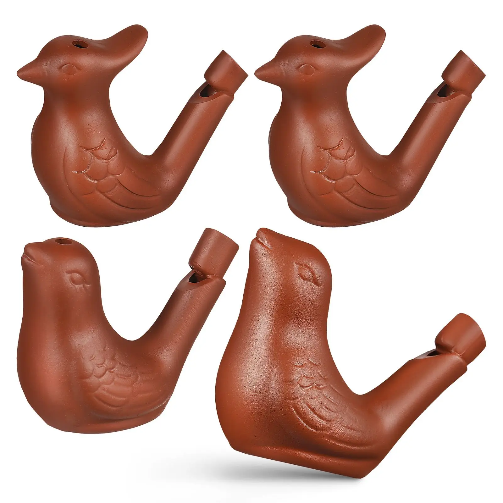

4 Pcs Whistle Purple Sand Waterfowl Baby Toys Coasters Zisha Pottery Liquid Funny For Party