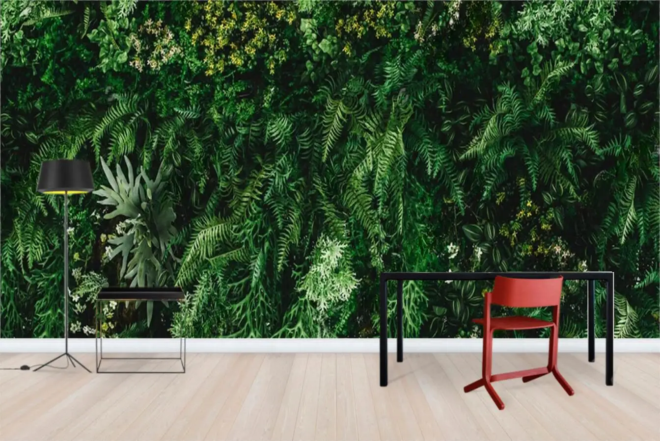 Custom size wallpaper Green leaf texture tropical rainforest plants tile background Photo mural home decor living 3d wallpaper