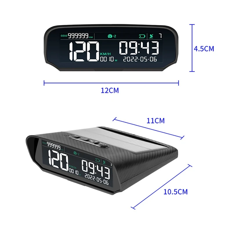 Universal Solar Car HUD Multifunction Smart Digital Meter Vehicle GPS Speedometer For All Cars