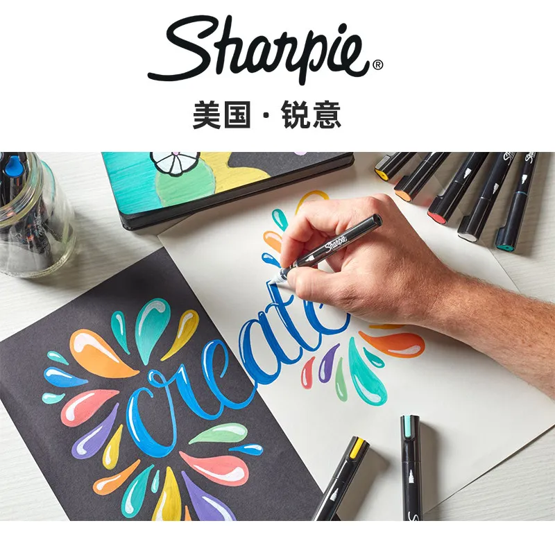 Sharpie Creative Markers, 2/5pcs Water-Based Acrylic Pen Arts & Crafts Works on Paper, Metal, Wood, Ceramic, Glass, Rock, Canvas