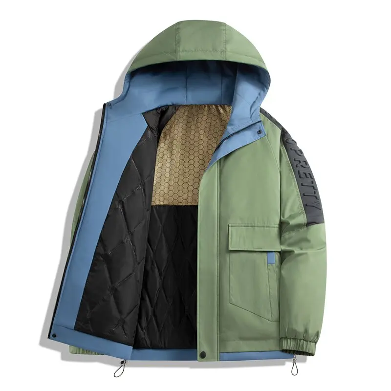 

Autumn and Winter New Fashion Thickened Warm Hooded Cotton-Padded Jacket Men's Loose Sports Windproof Large Size High-Grade Coat