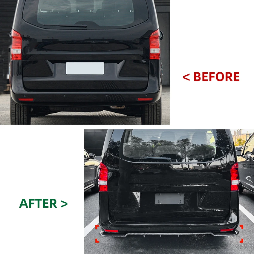 For Mercedes Benz Vito W447 2016-2023 Car Tail Bumper Rear Corner Spoiler Body Kit Exterior Guard Decoration Cover Accessories