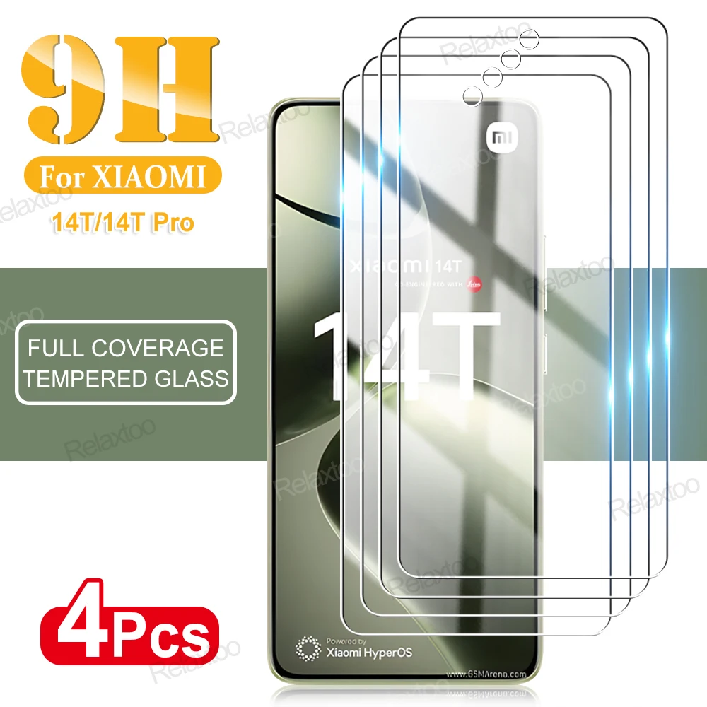 4Pcs 9H Tempered Glass For Xiaomi 14T Pro 2024 6.67 inches Screen Protector Xiaomi14T 14 T Mi 14Tpro Mi14T Anti Scratch Films