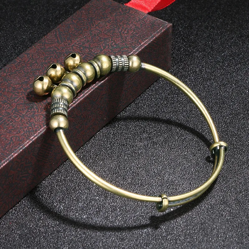 Brass Bell Bangles Bracelet Figurines Home Decor Men Women Jewelry Accessories Copper Bracelets Miniatures Decoration Crafts