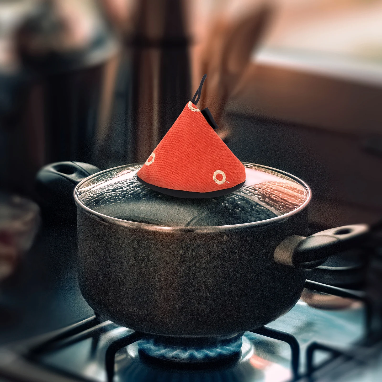 

1Pcs Anti Scald Pot Lid Cover Polyester Heat Insulated Kitchen Gadget Cooking Accessory Pot Handle Glove